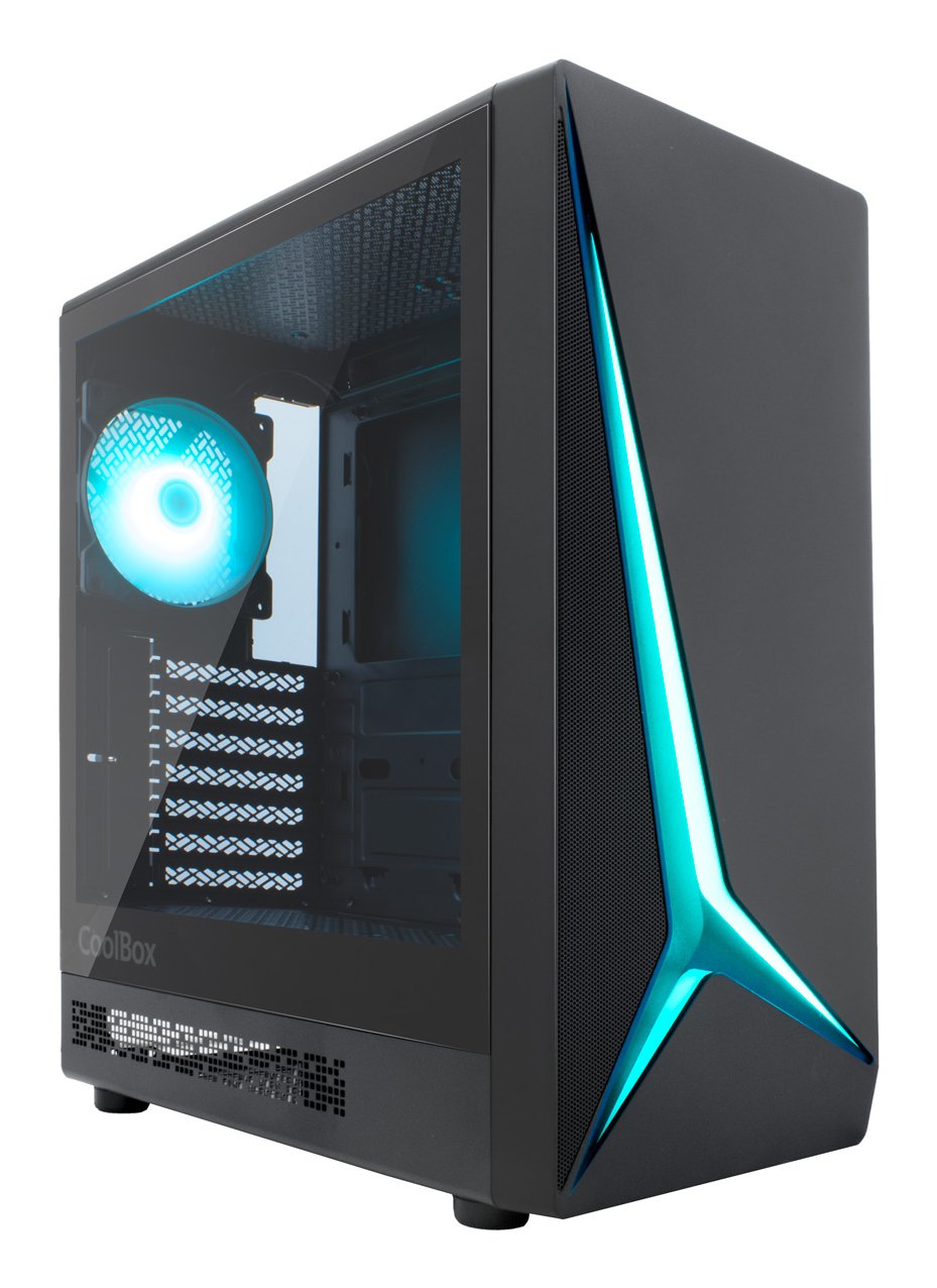 Caja Pc Coolbox Gaming Atx Ga450 Starlight Black Argb Usb-C 1 Vent.