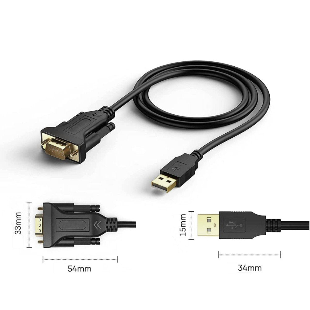 Techly Idata Usb2-Ser-1a Convertidor Usb A Rs232/Db9 M/M Con Cable De 1.5m Polybags