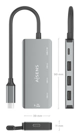 EAN 8435739903346 - AISENS A109-0945 base para portátil y replicador de puertos Alámbrico USB 3.2 Gen 1 (3.1 Gen 1) Type-C imagen 4