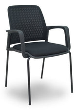 Piqueras Y Crespo Forol Pack 4 Sillas Opti519 Respaldo Malla Negra Asiento Tela Negra