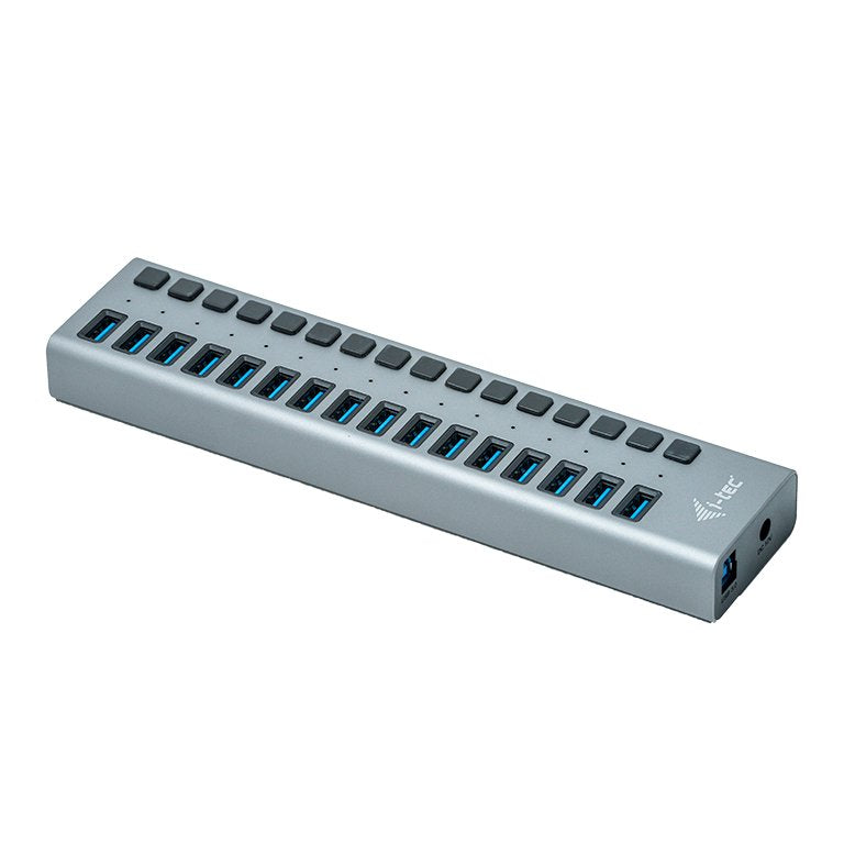 Hub Y Carga I-Tec Usb 3.0 16 Puertos + Adaptador De Energía 90w 16x Puerto De Carga Usb 3.0