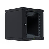 Armario De Pared X-Rack De 19" Con Puerta De Vidrio De 400-600 Mm, 12u, Color Negro.