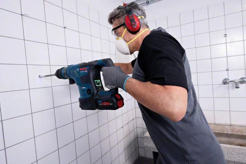 Taladro  Bosch Professional  Percutor Inalámbrico Gbh 18v-34 Cf Professional Azul/Negro, 2x Batería Procore18v 5.5ah, Módulo Bluetooth, Estuche 611914003