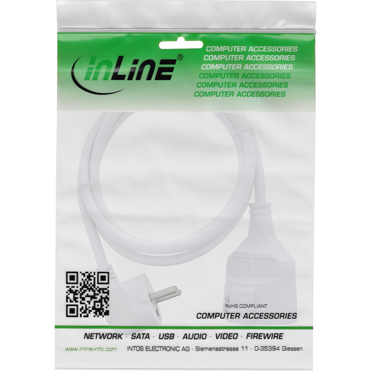 Inline® Power Cable De Extensión Angeld Type F White 3m