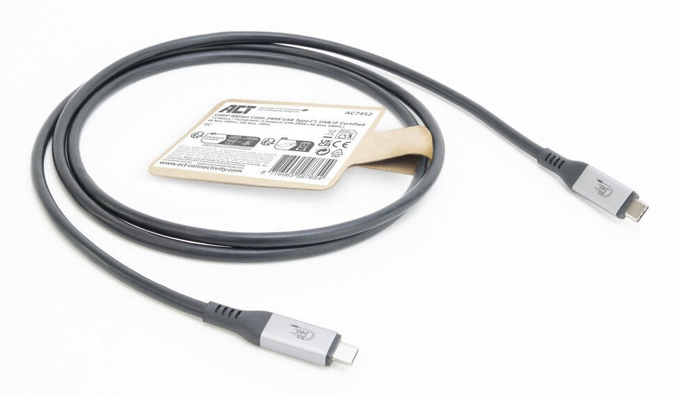Cable Usb4 Act Connectivity 80 Gbps Thunderbolt 5 240 W Usb Type C Certificado Por Usb If 1 5 M.