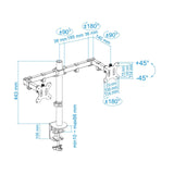 Tooq Soporte De Mesa Con Brazos Articulados Para 2 Monitores De 13"-32" - Giratorio E Inclinable - Gestion De Cables -