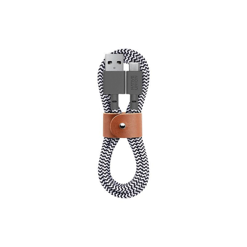 Native Union Belt-Ac-Zeb-Np Cable Usb 1,2 M Usb A Usb C Negro, Blanco