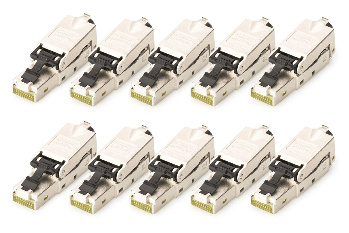 Cat 6a Field Termination Plug, Stp, Dust Cap, Tia 568-A,B,Profinet, 10 Pcs.