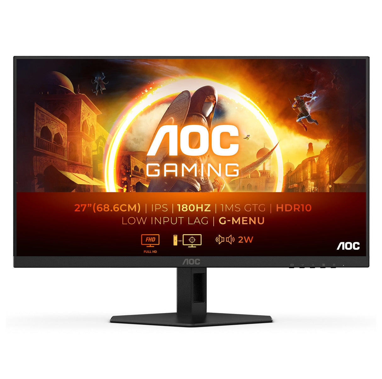 Monitor Aoc 27g4xe  (27") 1920 X 1080 Pixeles Full Hd Lcd Negro, Gris