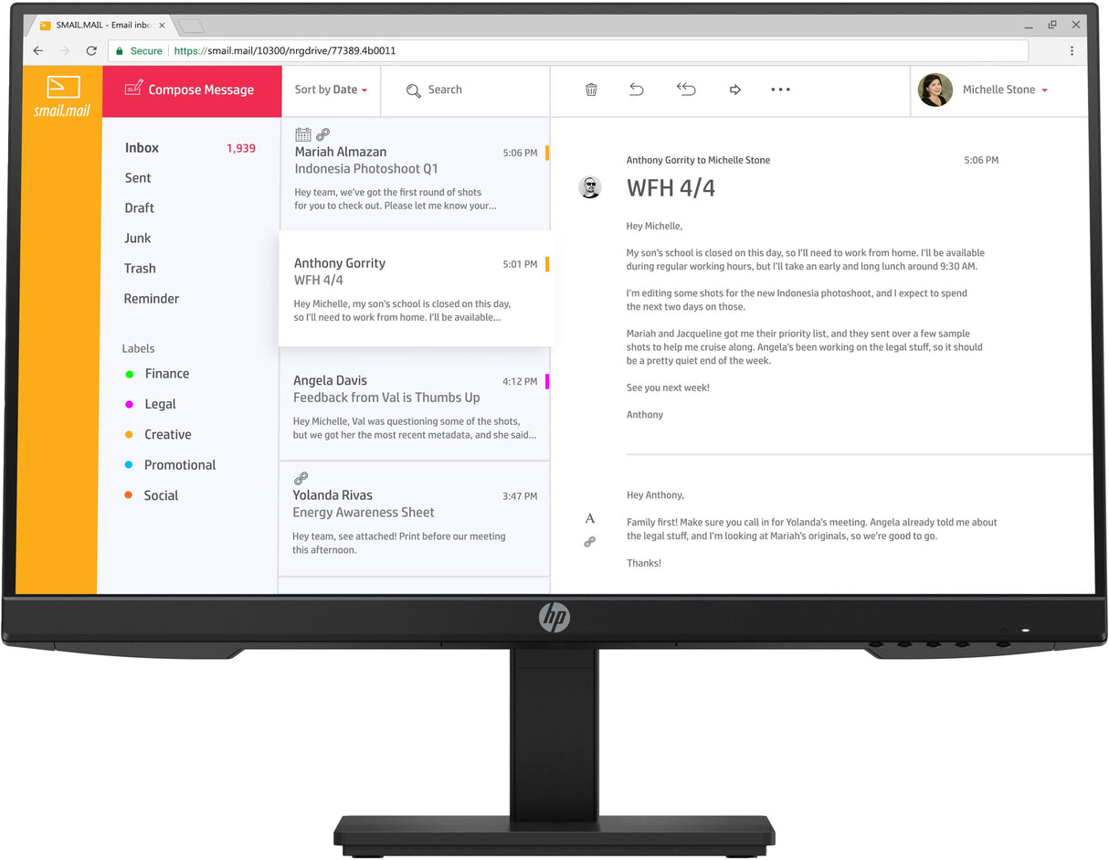 Hp Monitor P24h,Ips Led 23,8",1920x1080,3 Años