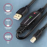 Axagon Adr-210b Aktives Usb 2.0 Verbindungscable, Usb-A Auf Usb-B - 10m