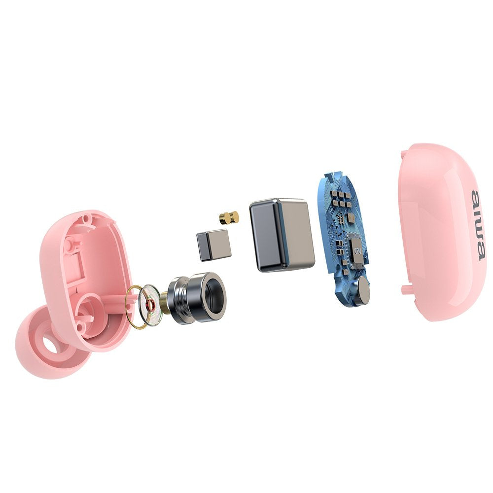 Auriculares Micro Aiwa Ebtw-150pk Rosa Bluetooth/Tactil/Estuche Carga/Pantalla Led/2xmic Ebtw-150pk