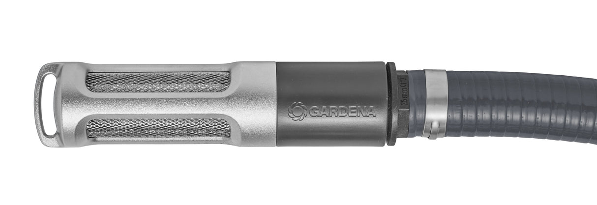 Filtro De Succión De Metal Gardena Con Parada De Flujo De Retorno, 19 Mm (3/4 ")/25 Mm (1") Gris/Plata, Con Efecto Colgante 09093-20