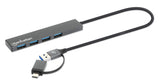 EAN 766623181006 - Manhattan 181006 hub de interfaz USB 3.2 Gen 1 (3.1 Gen 1) Type-A 5000 Mbit/s Gris imagen 2
