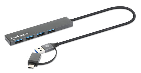 EAN 766623181006 - Manhattan 181006 hub de interfaz USB 3.2 Gen 1 (3.1 Gen 1) Type-A 5000 Mbit/s Gris imagen 2
