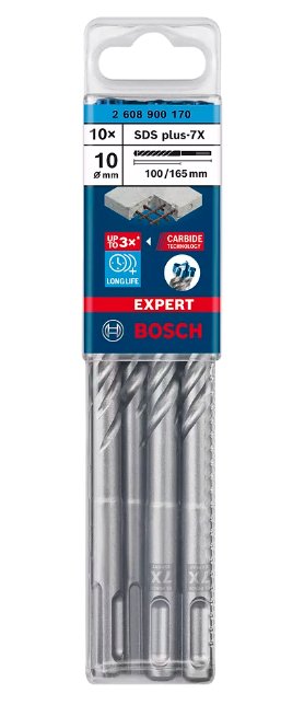 Bosch Taladro Percutor Experto Sds-Plus-7x, Ø 10 Mm, 10 Piezas 2608900170