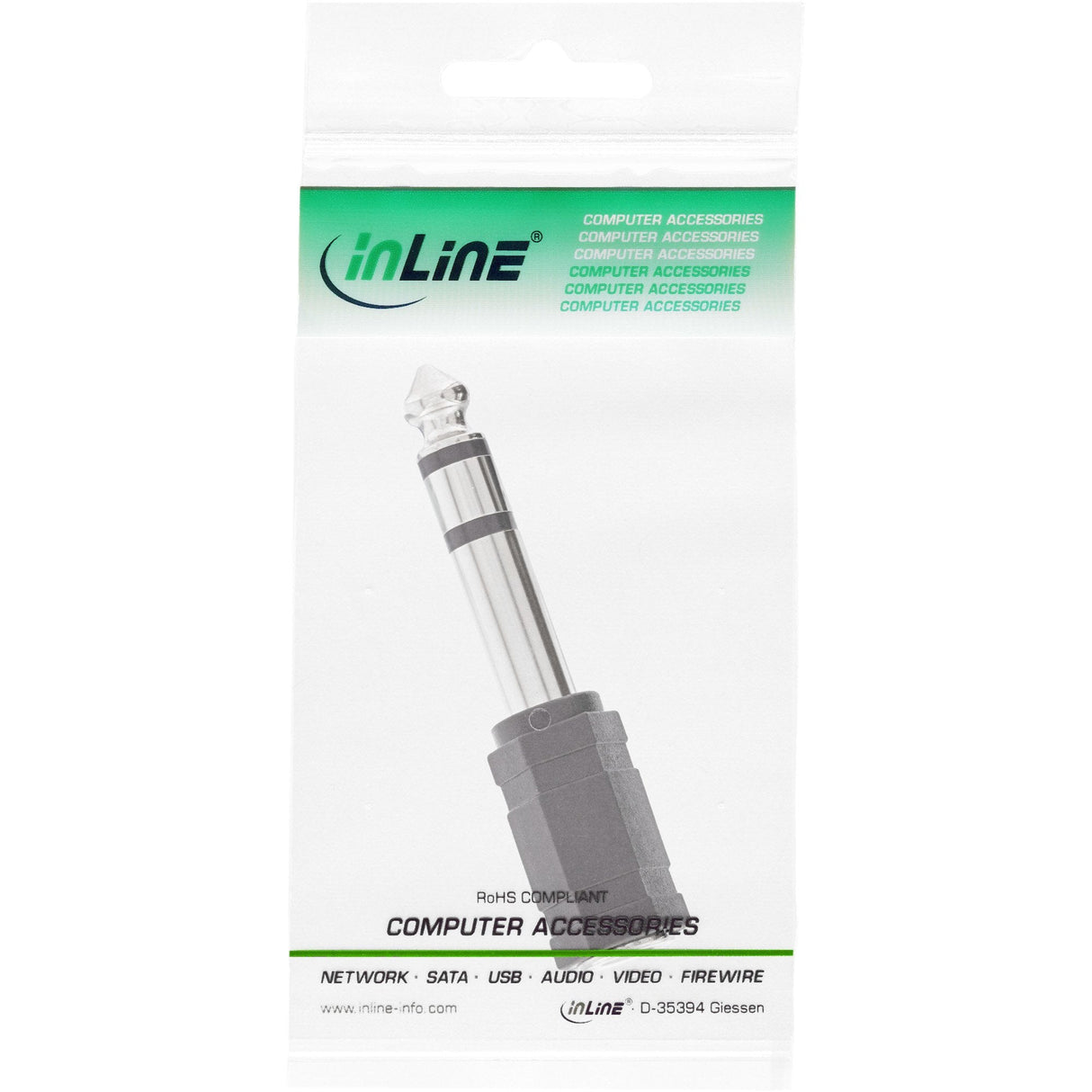 Adaptador De Audio Inline De 6,3 Mm Macho A Estéreo Hembra De 3,5 Mm