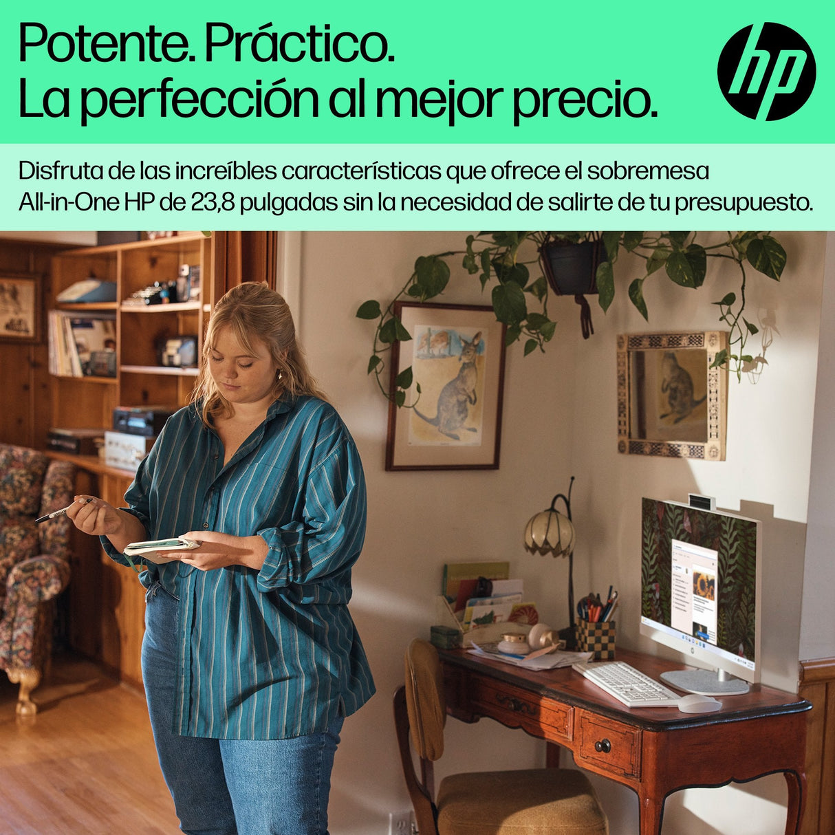 All In One Hp 24-Cr0161ns 23,8" Ryzen 5 7520u 16gb 512gb Ssd, Amd Radeon 610m, Sin Sistema Operativo, Blanco