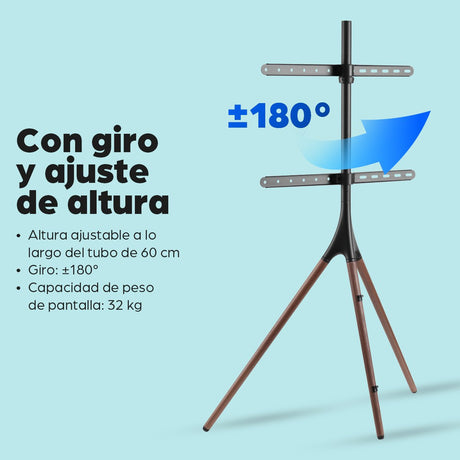 EAN 0766623461795 - Manhattan 461795 soporte para TV 165,1 cm (65") Azul, Marrón imagen 13