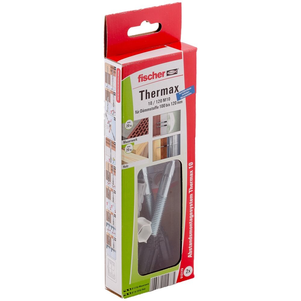 EAN 4048962114775 - Fischer 512173 tornillo de anclaje y taco 2 pieza(s) Juego de enchufes de pared y tornillos 70 mm imagen 2
