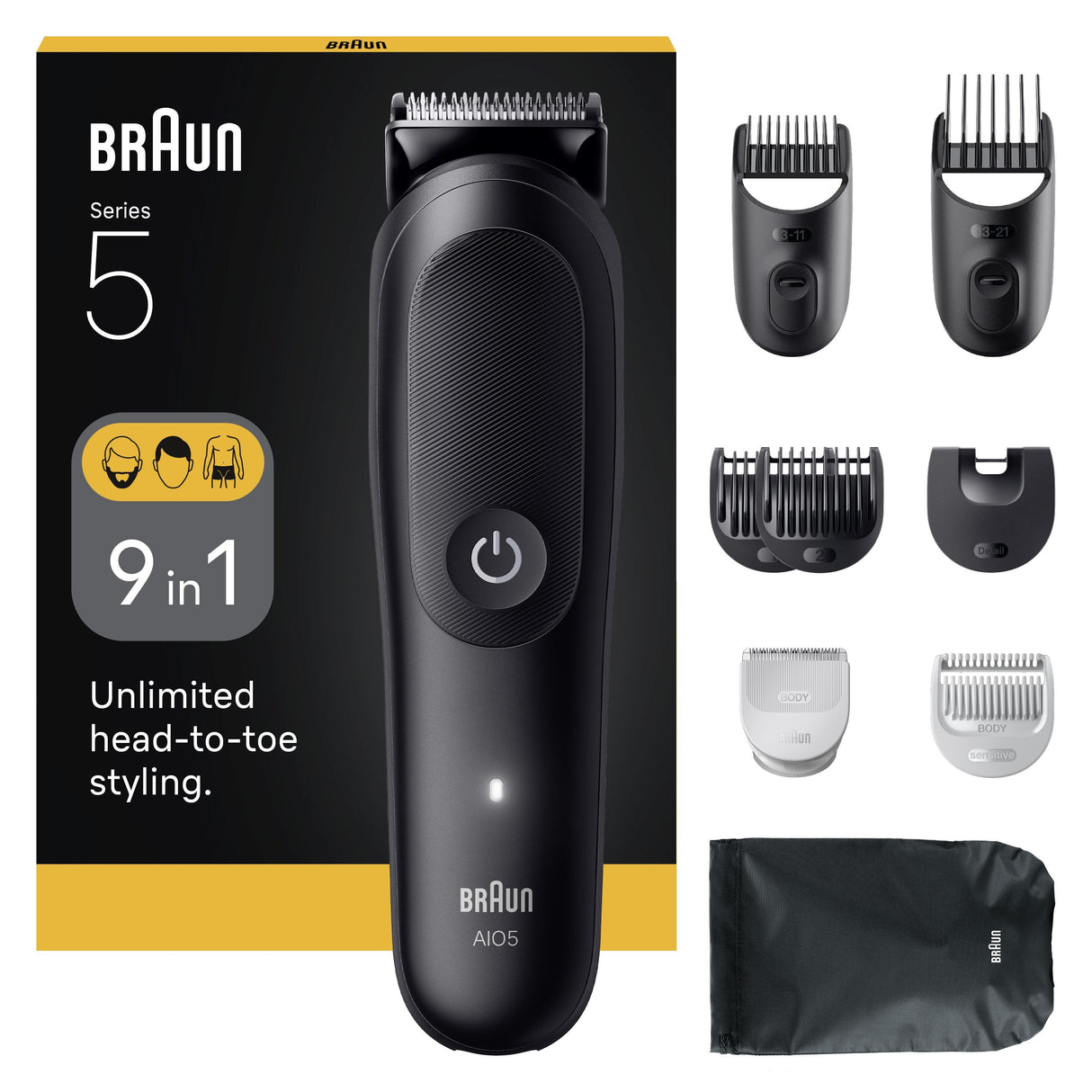 Braun Aio5540 All-In-One Trimmer, Black