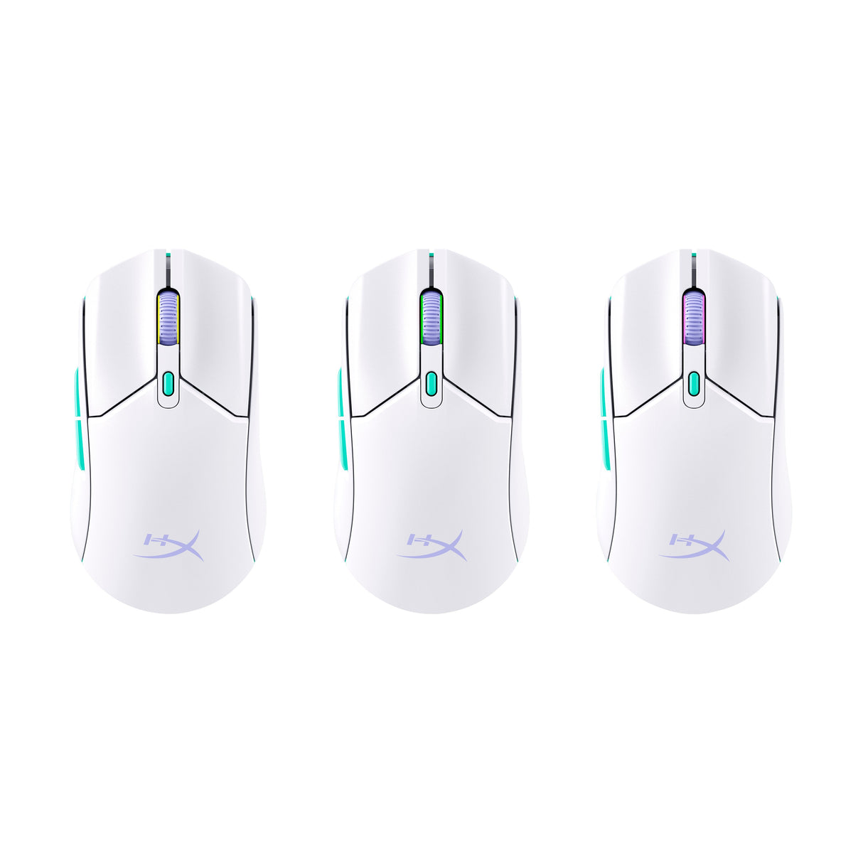 Hp Hyperx Pulsefire Haste 2 Core Inalámbricos: Ratón Gaming (Blanco/Verde/Púrpura)