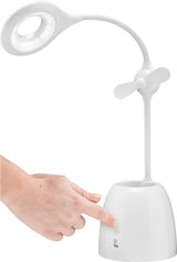 Goobay Wireless Desk Lamp Led With Fan + Pen Box - White