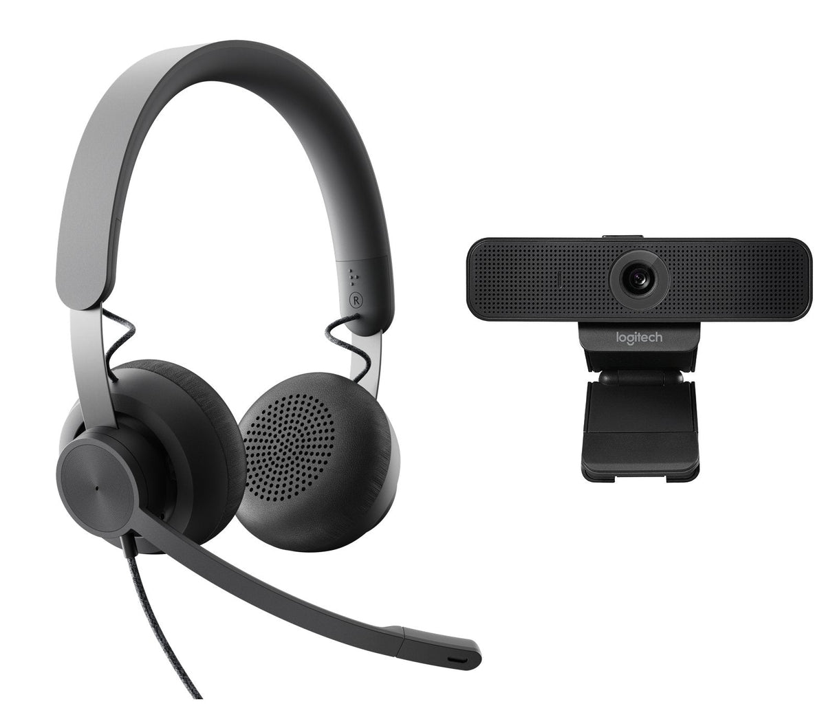 Logitech Pack Personal De Colaboracion Con Video Webcam C925e Fullhd 1080p + Auriculares  Uc Zone Wired - Color Negro