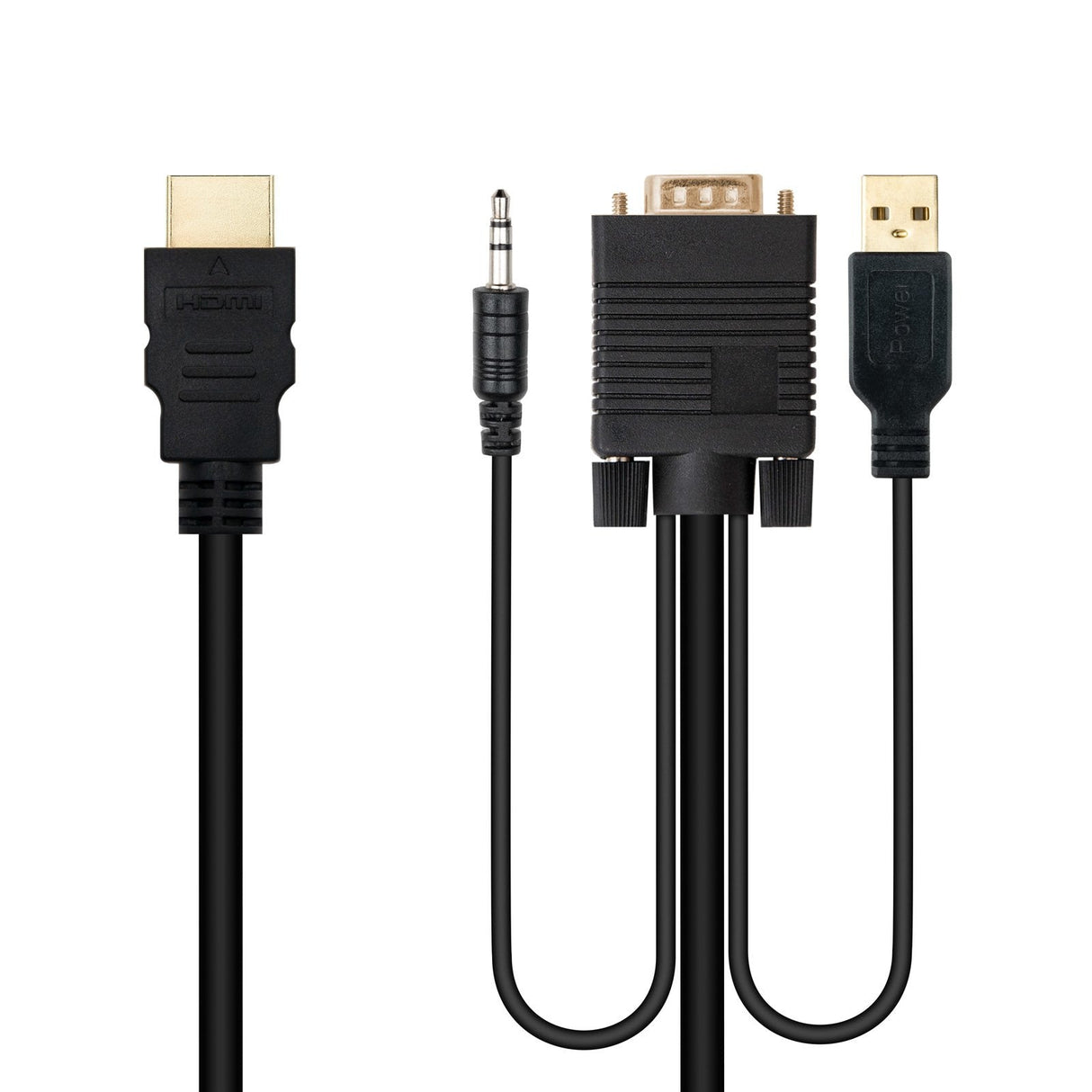 Nanocable Cable Conversor Hdmi A Vga+Jack3.5+Usb-A 1.8m - Negro