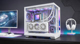 Caja Pc  Atx Mars Gaming Mc-Revmaxw Pantalla Lcd 11.8" Cristal Templado 4x Ventiladores Argb Blanco