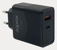 EAN 8435099535447 - Approx APPUSBWALL65W cargador de dispositivo móvil Universal Negro Corriente alterna Carga rápida Interio imagen 1