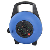 Regleta Alargadera Enrollacables 4 Tomas -  15m -  16a -  250v -  3x1.5mm -  Color Azul