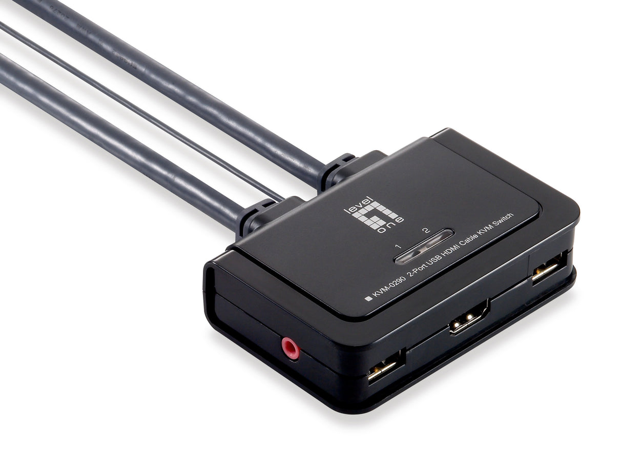 EAN 0846359034019 - LevelOne KVM-0290 interruptor KVM Negro, Gris imagen 1