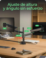 EAN 4250078175308 - ICY BOX IB-MS702-T soporte para monitor 144,8 cm (57") Escritorio Negro imagen 3