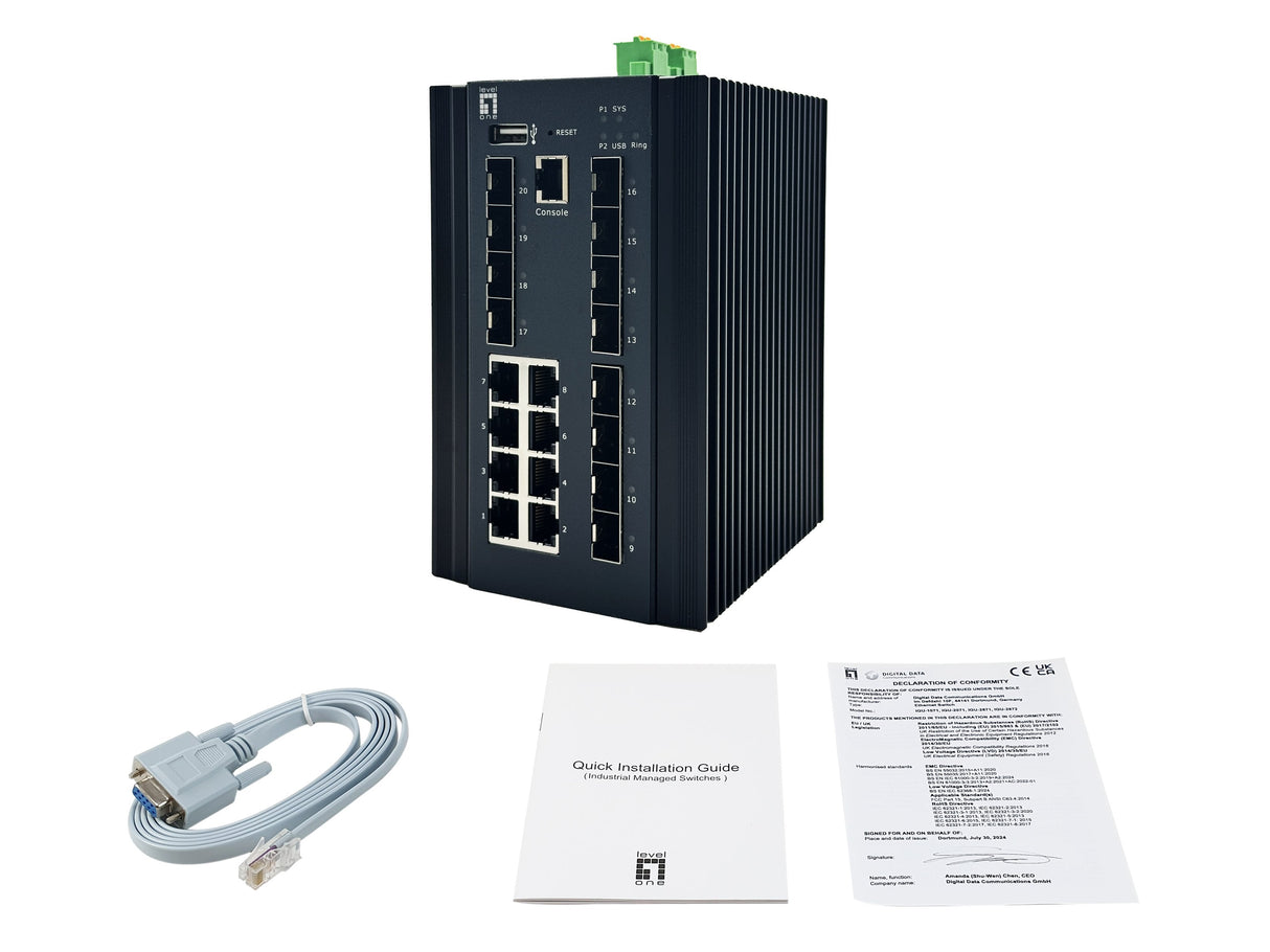 Levelone Switch 20x Ge Igx-2072 8x 1gbe,8x 2.5gbe Sfp+ Sw