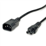 Value Netzcable Iec320 C14 Stecker - C5 Buchse, Schwarz, 1,8 M