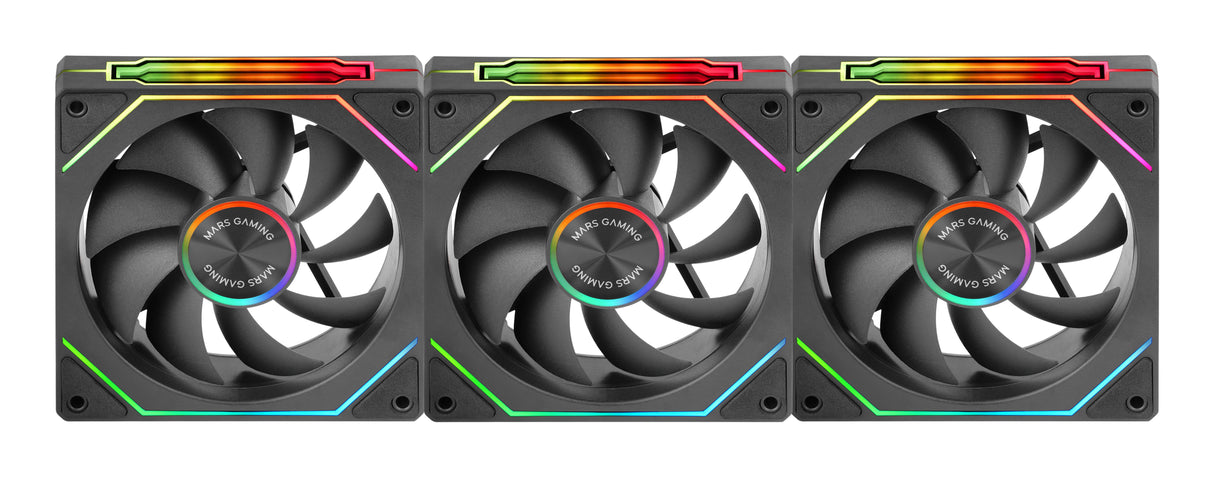 EAN 8435693111320 - Mars Gaming MF-LINKFINITYKIT2 Carcasa del ordenador Ventilador 12 cm Negro 3 pieza(s) imagen 1