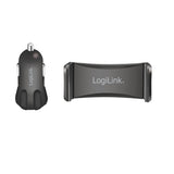 Cargador De Coche Usb Logilink + Soporte Para Smartphone En Un Set