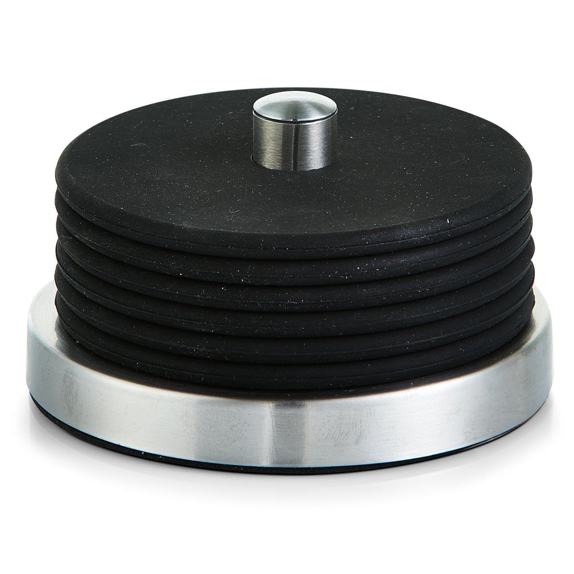 Zeller Untersetzer 10 Cm Negro, Plateado