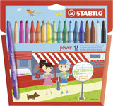 Stabilo Power Pack De 18 Rotuladores De Colores - Punta Media De 2mm - Tinta Lavable - Capuchon Ventilado - Colores Surtidos