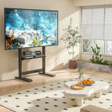 Techly Ica-Tr130bk Soporte De Suelo Para Tv De 60-86" Hasta 68kg Ajustable Con Estante Av