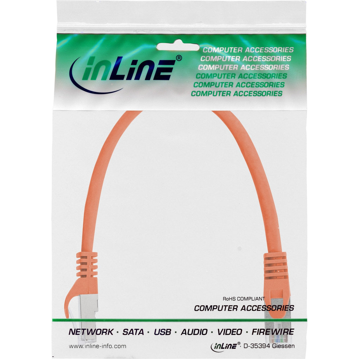Cable De Red Inline Sf/Utp Cat.5e Naranja 0,3m