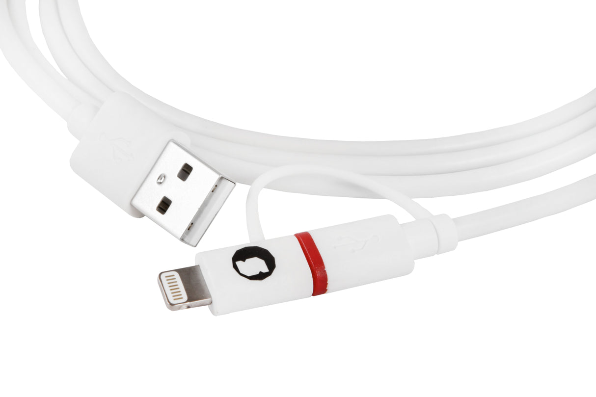 Cable Lightning Combo  Microusb + Lightning Silver Ht 1.5m Blanco 93640