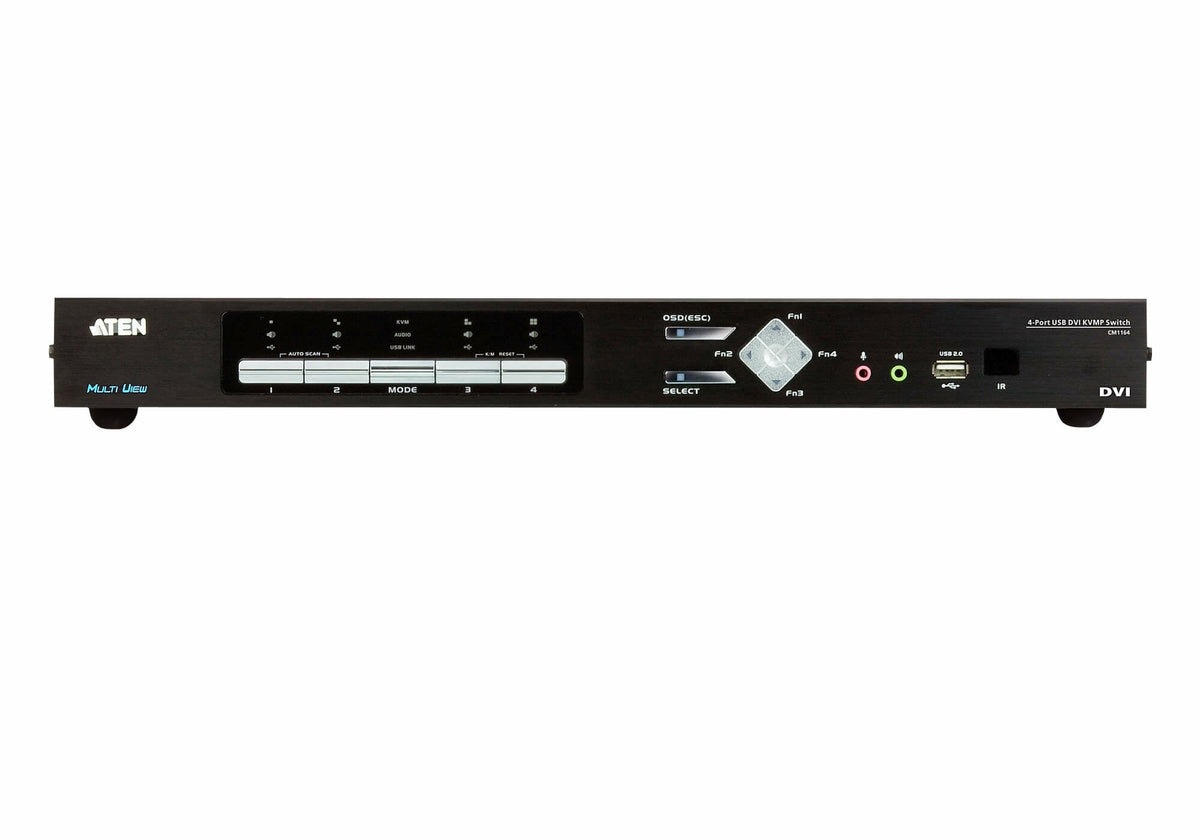 4-Port Usb Dvi Multi-View Kvm Switch With Usb Peripheral Support