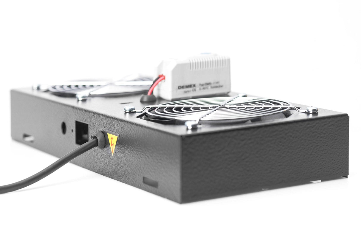 Ventilador De Tapa Digitus Rm Con 2 Ventiladores Para Armarios De Pared, Negro, 40x400x440mm