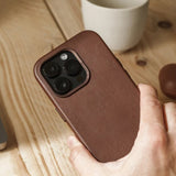 Woodcessories Bio Leather Funda Magsafe Iphone 15 Plus Marrón
