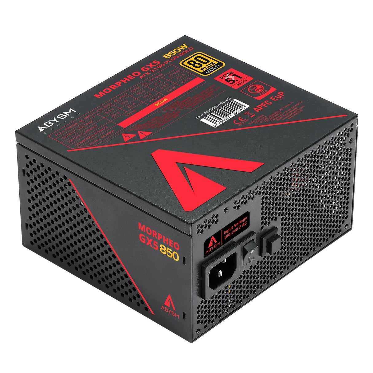 Fuente De Alimentacion  Abysm Gaming Morpheo Gx5 850w 80 Plus Gold Full Modular 850w Atx - Ventilador 120mm