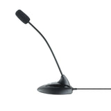 Tooq Microfono De Escritorio Flexible Omnidireccional - Interruptor On/Off - Cable De 2m - Jack 3.5mm - Negro
