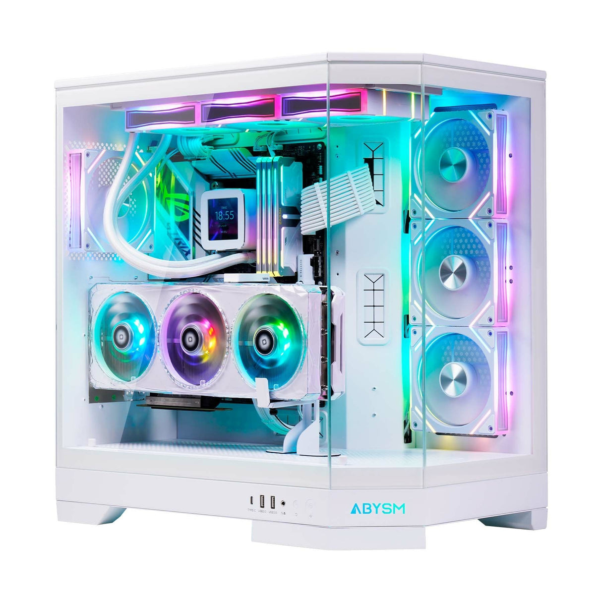 Caja Pc Abysm Danube Sava H600 White Torre E-Atx, Atx, Itx, Micro Atx - Lateral Y Frontal Cristal Templado - 3.5" Y 2.5" -