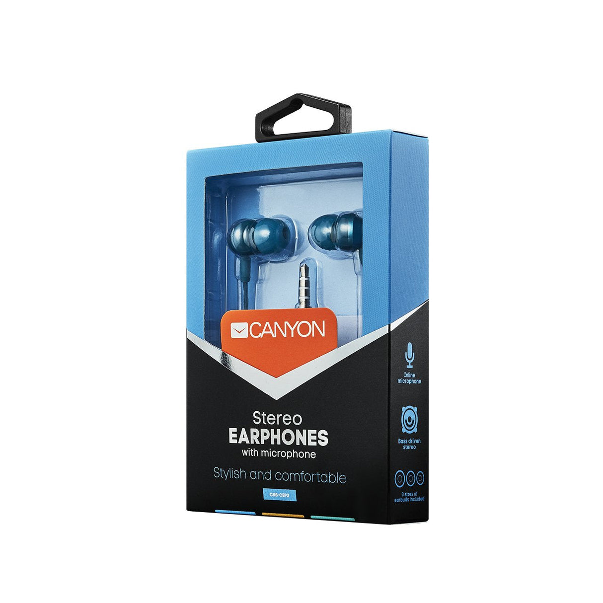 Canyon Headphones Sep-3 Mic 1.2m Azul Green